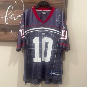 REEBOK Eli Manning NY Giants Superbowl XLVI Jersey Men's Medium Blue Football